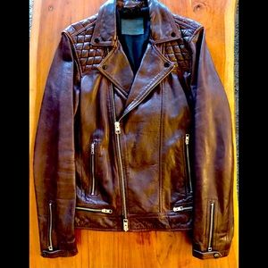 Allsaints Conroy Biker Jacket in Oxblood